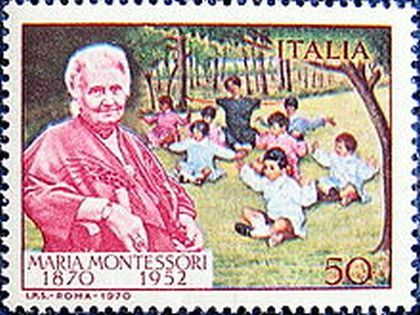 timbre conmemorativo 50 años montessori